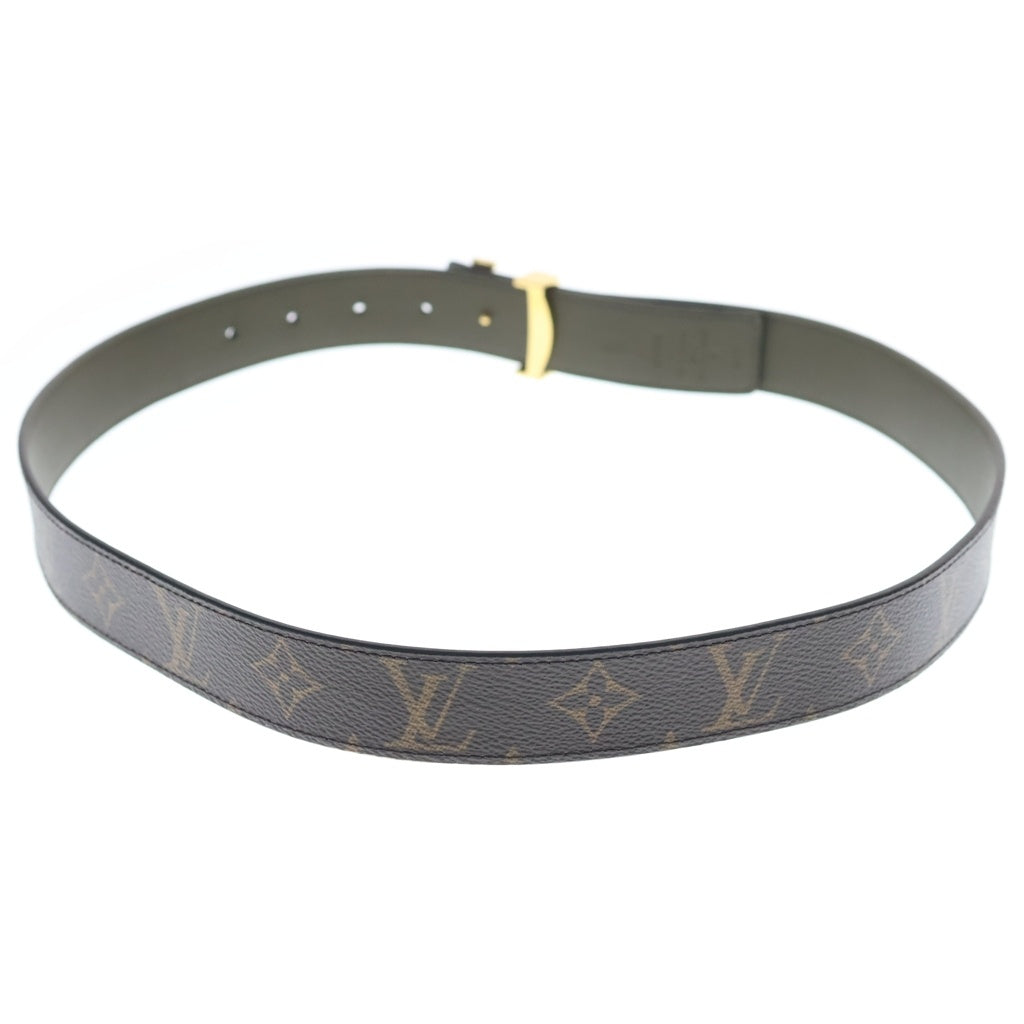 LOUIS VUITTON(ルイヴィトン) サンチュール リバーシブル ベルト カーキ×モノグラム M0351 ゴールド金具