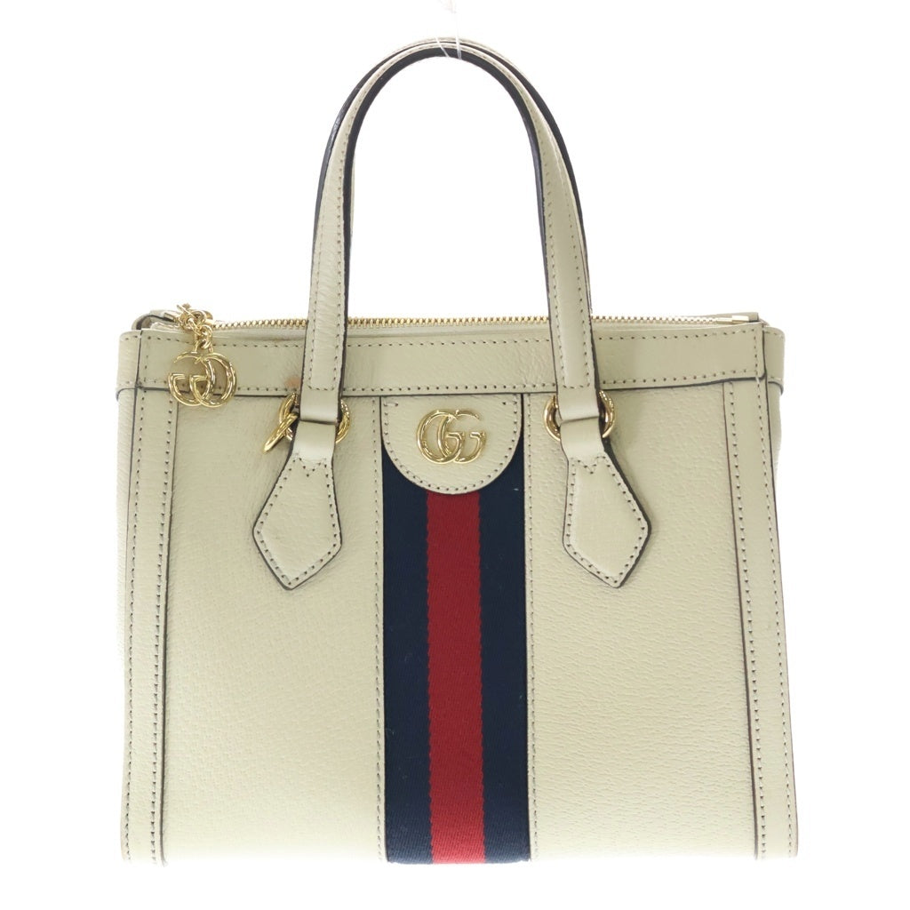GUCCI(グッチ) オフディアGG シェリーライン レザー 2WAY ハンドバッグ ショルダーバッグ ホワイト アイボリー 719882 レディース