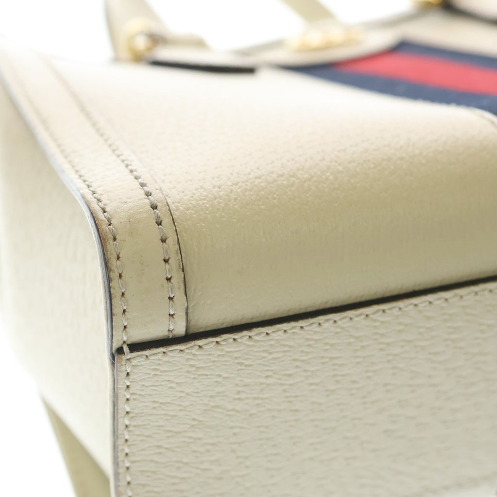 GUCCI(グッチ) オフディアGG シェリーライン レザー 2WAY ハンドバッグ ショルダーバッグ ホワイト アイボリー 719882 レディース