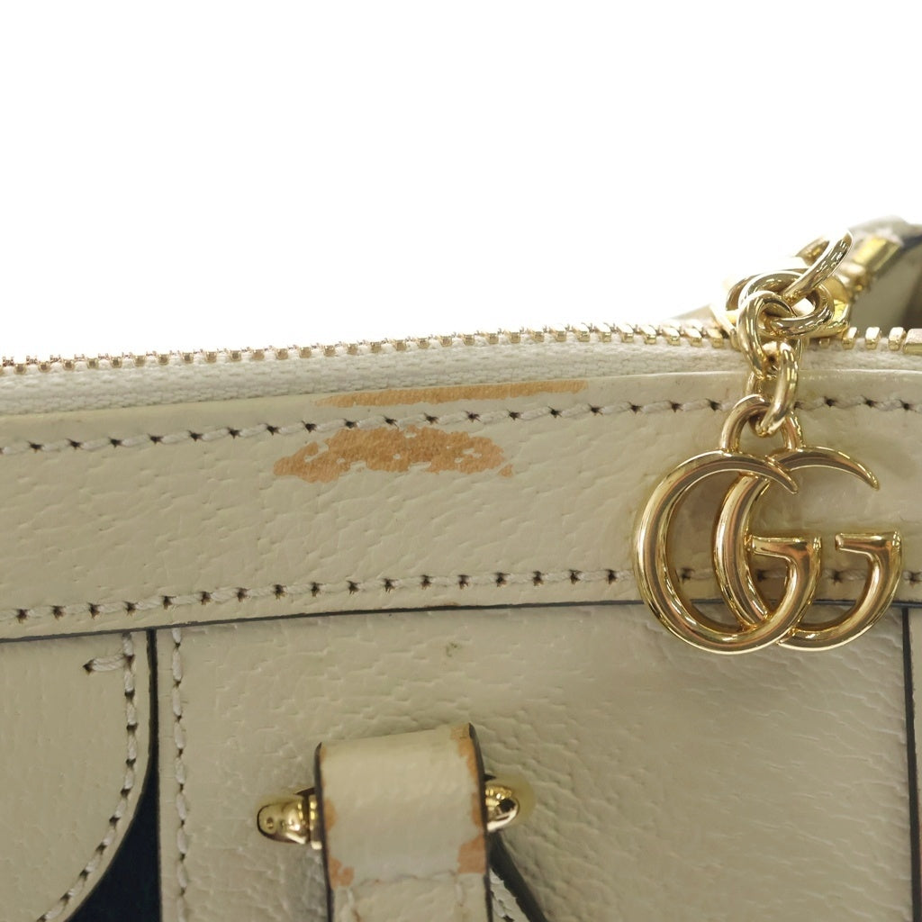 GUCCI(グッチ) オフディアGG シェリーライン レザー 2WAY ハンドバッグ ショルダーバッグ ホワイト アイボリー 719882 レディース