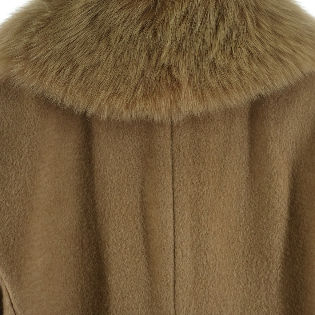 Max Mara(マックスマーラ) キャメル ファー チェスター ハーフコート 比翼 ベージュ 708402300005 レディース