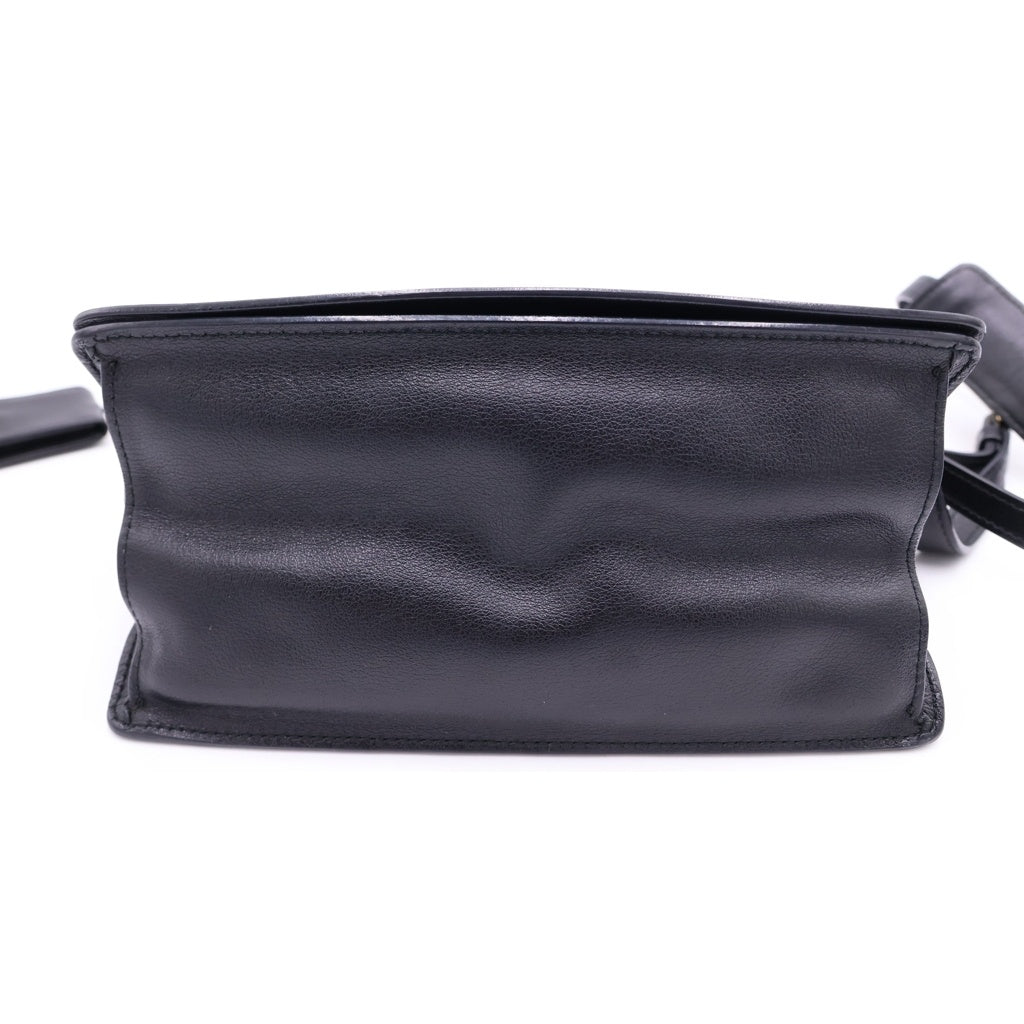 PRADA(プラダ) エティケット ショルダーバッグ ブラック カーフスキン 1BD081 ゴールド金具 レディース