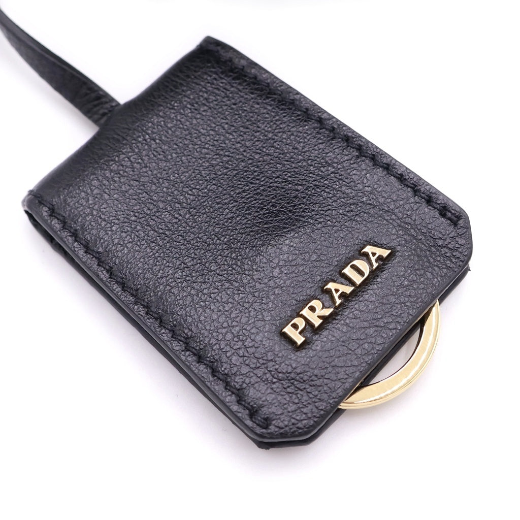 PRADA(プラダ) エティケット ショルダーバッグ ブラック カーフスキン 1BD081 ゴールド金具 レディース