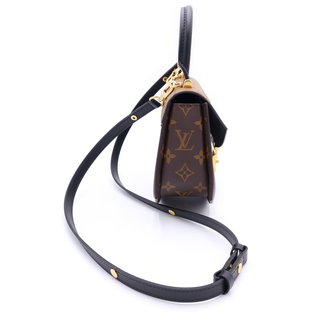 LOUIS VUITTON(ルイヴィトン) モノグラム リバース・ティルシット PVC レザー 2WAY ハンドバッグ ショルダーバッグ M46548 ICタイプ ブラウン/ブラック レディース