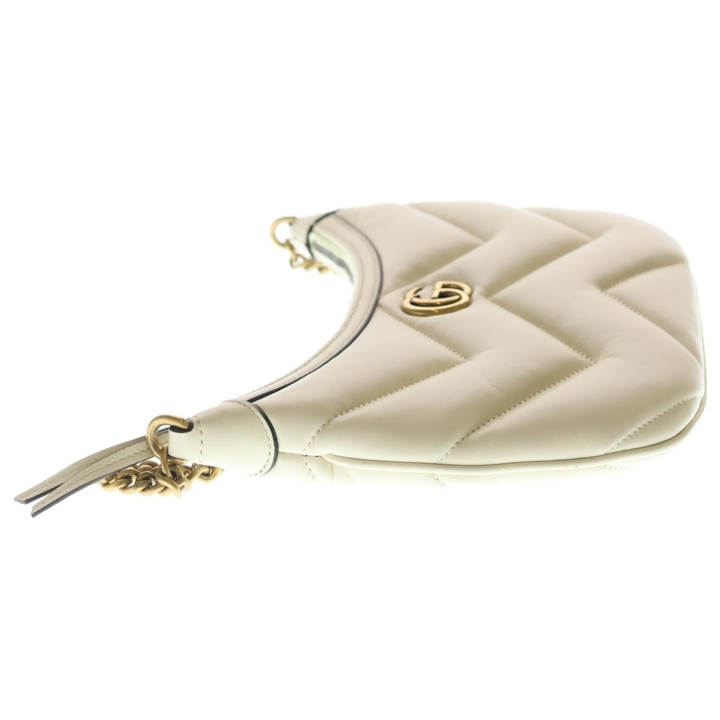 GUCCI(グッチ) GGマーモントスモールワンショルダー ショルダーバッグ ホワイト レザー 777263 ゴールド金具 レディース