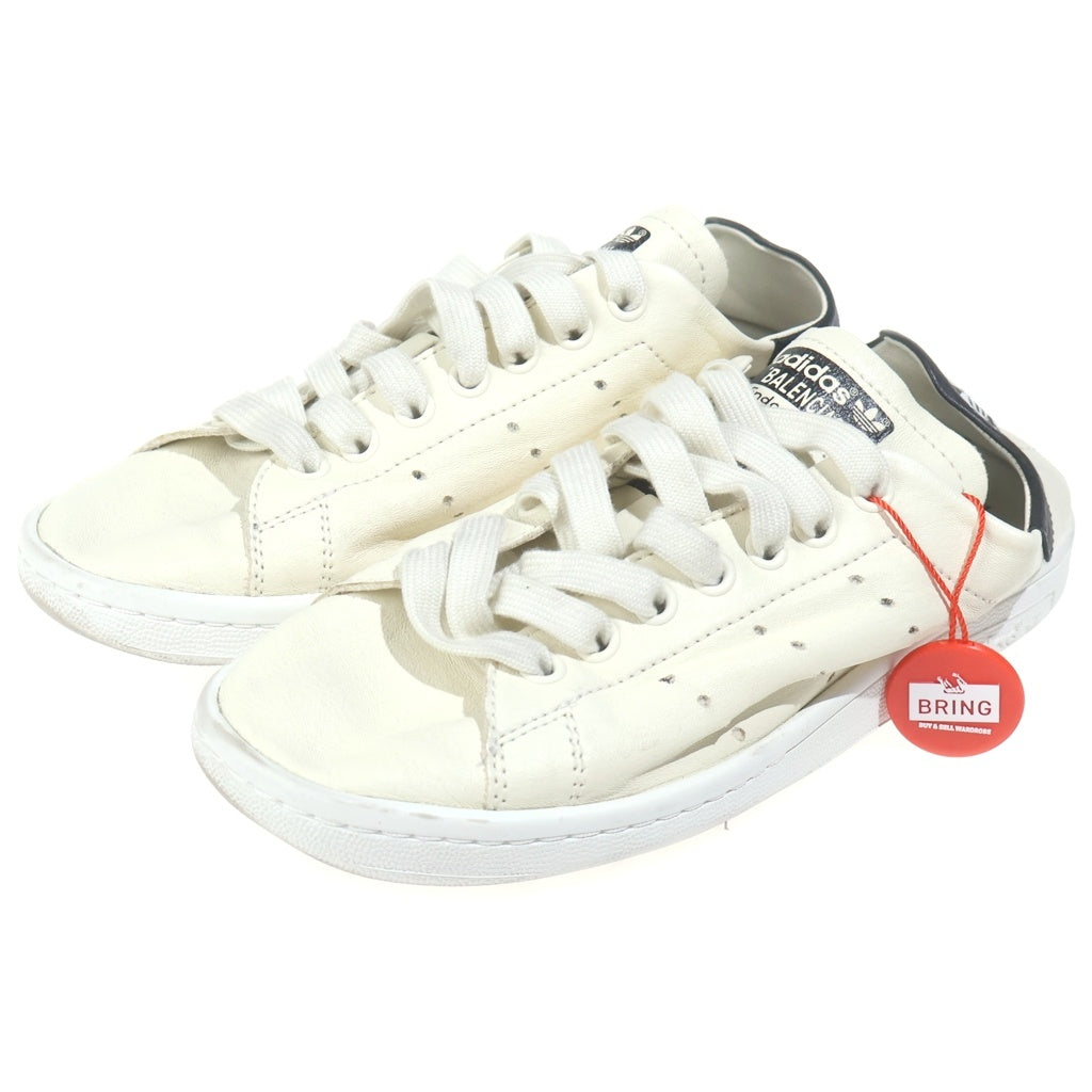 BALENCIAGA(バレンシアガ) ×adidas STAN SMITH アディダス スタンスミス ダメージ加工 レザー ローカットシューズ スニーカー ホワイト/ブラック 721836 レディース