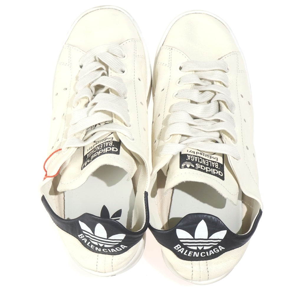 BALENCIAGA(バレンシアガ) ×adidas STAN SMITH アディダス スタンスミス ダメージ加工 レザー ローカットシューズ スニーカー ホワイト/ブラック 721836 レディース