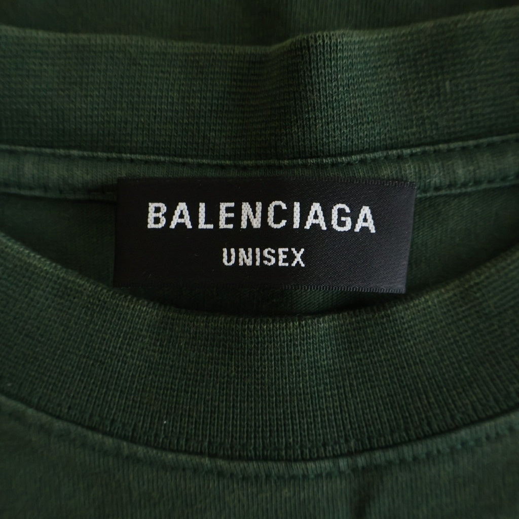 BALENCIAGA(バレンシアガ) PARIS パリ ロゴプリント 半袖Tシャツ カットソー グリーン 612966 TLVL7