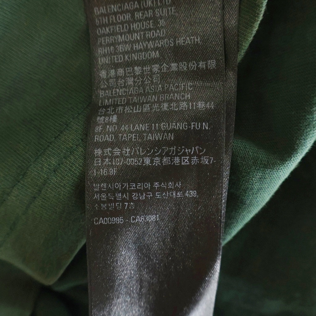BALENCIAGA(バレンシアガ) PARIS パリ ロゴプリント 半袖Tシャツ カットソー グリーン 612966 TLVL7