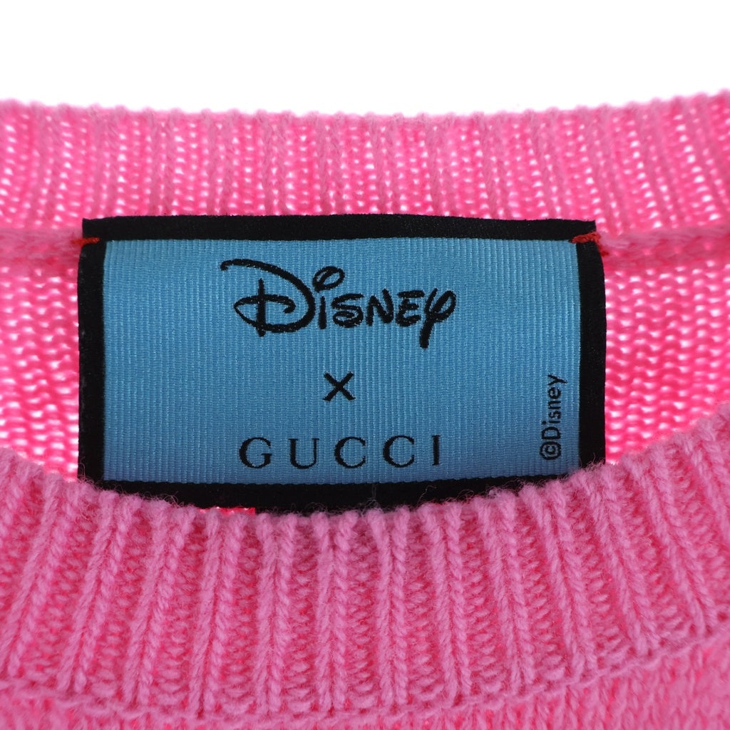 GUCCI(グッチ) ×Disney ディズニー ドナルドダック ジャガード クルーネック プルオーバー 長袖 ニット セーター ピンク 652620 レディース