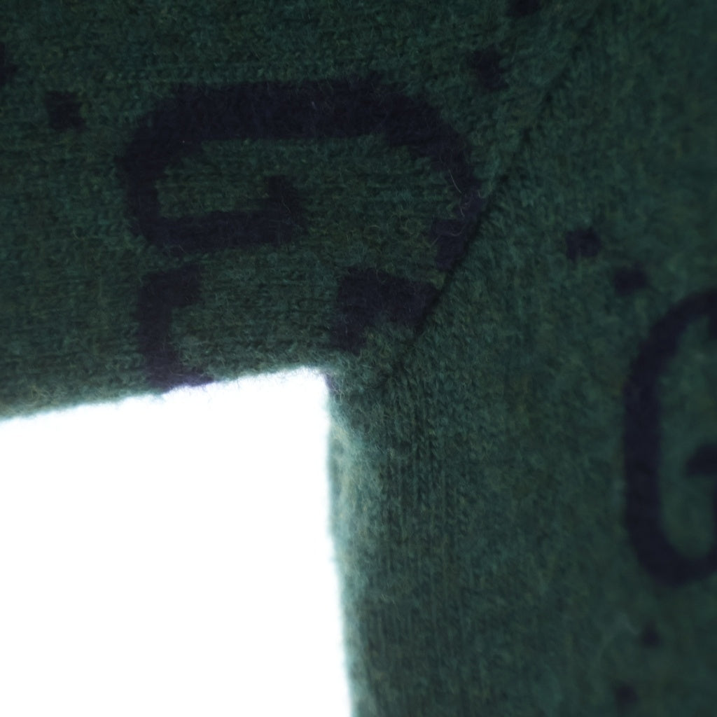 GUCCI(グッチ) GGジャガード くるみボタン ニットカーディガン ロゴ 総柄 ウール 678939