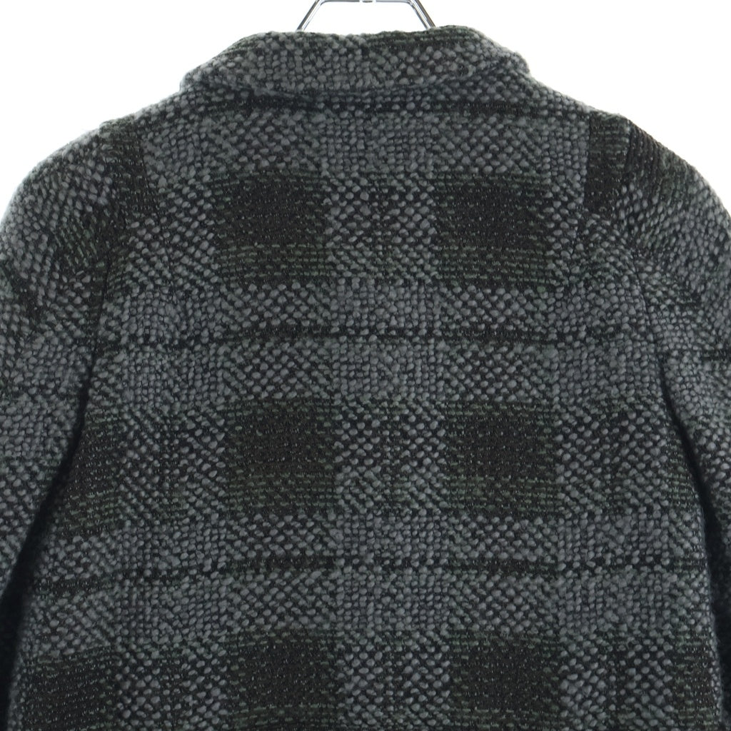 MARNI(マルニ) パッチワークデザイン ウールショートコート ジャケット スナップボタン グレー/グリーン レディース