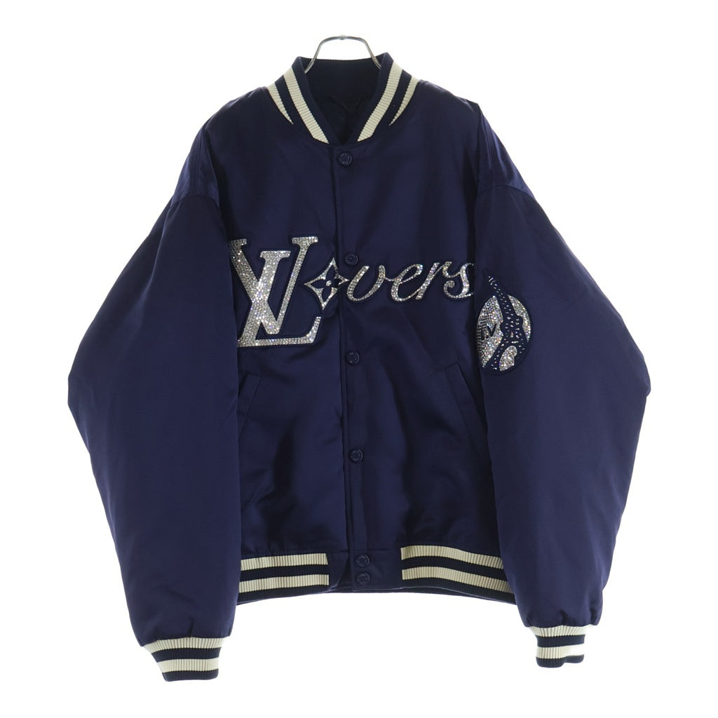 LOUIS VUITTON(ルイヴィトン) 25SS LV Baseball Blouson ベースボール ブルゾンジャケット ラインストーン ロゴ ネイビー RM251Q GPD HQB71W