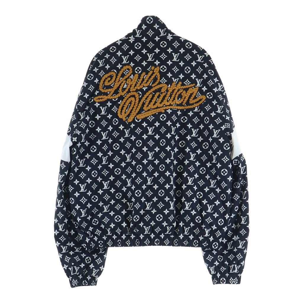 LOUIS VUITTON(ルイヴィトン) 24AW モノグラムプリント ナイロン テクニカルトラックトップ ジップアップ ジャケット ネイビー/ホワイト RM242M MJW HRB83W