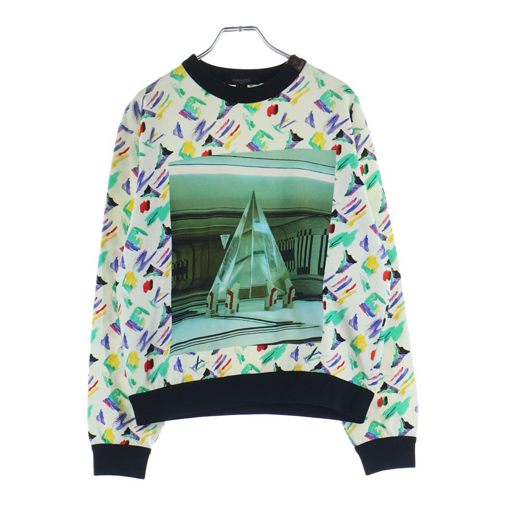 LOUIS VUITTON(ルイヴィトン) グラフィックプリント スウェット セーター ロゴ ホワイト/マルチカラー FGST76NZF レディース