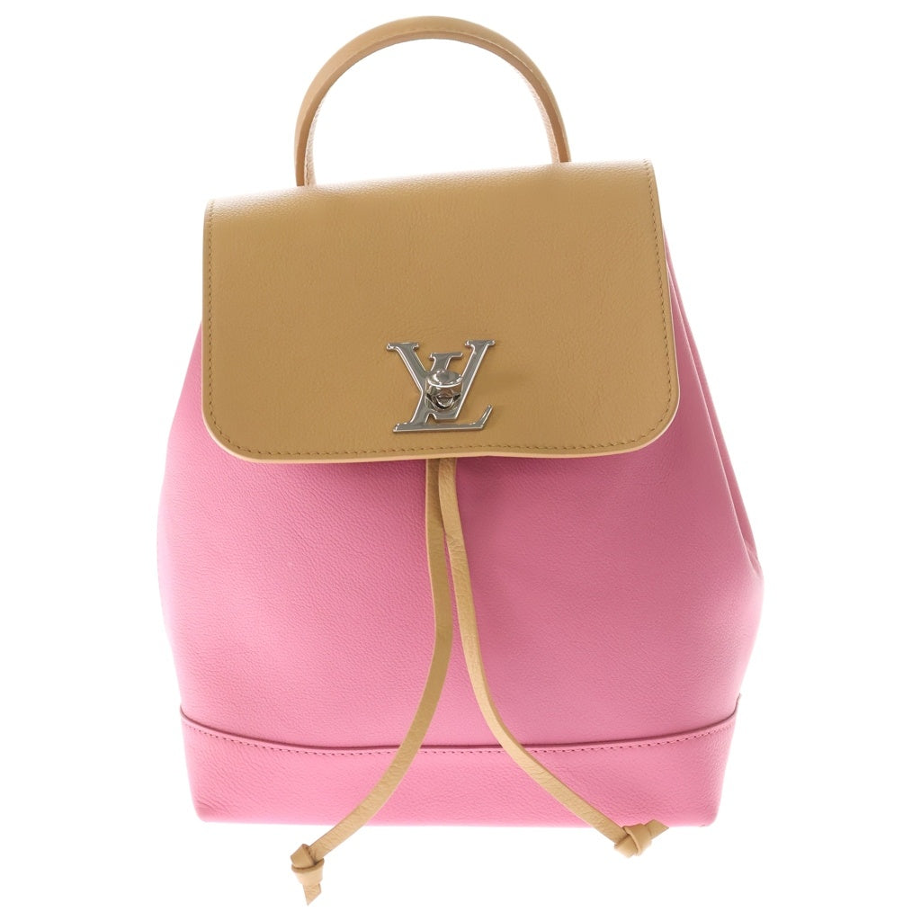 LOUIS VUITTON(ルイヴィトン) ロックミーバックパック リュックサック ピンク×ブラウン レザー M42281 シルバー金具 レディース