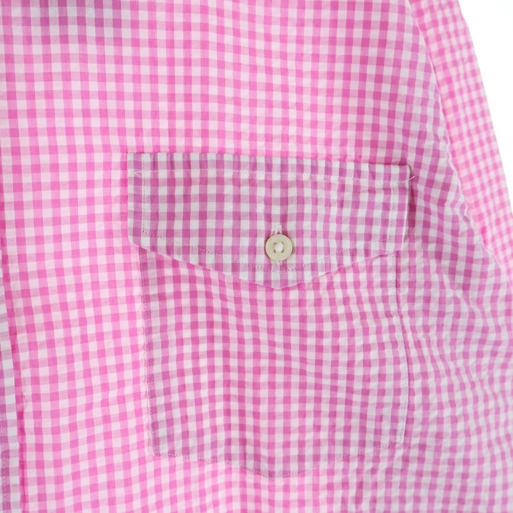 POLO RALPH LAUREN(ポロラルフローレン) シアサッカー ギンガムチェック ボタンダウン 長袖シャツ コットン ピンク/ホワイト