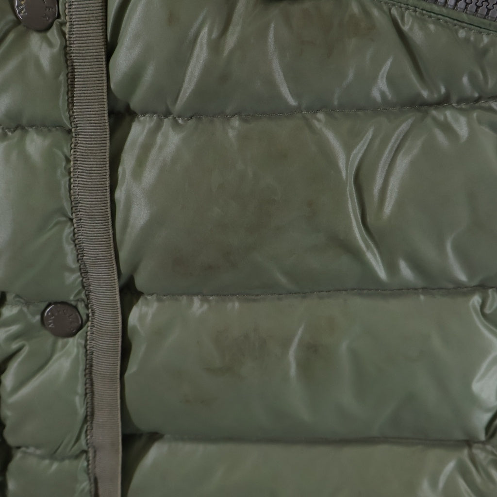 MONCLER(モンクレール) HERMIFUR エルミファー フーデッド ジップアップ ダウン ロング ジャケット コート カーキ レディース