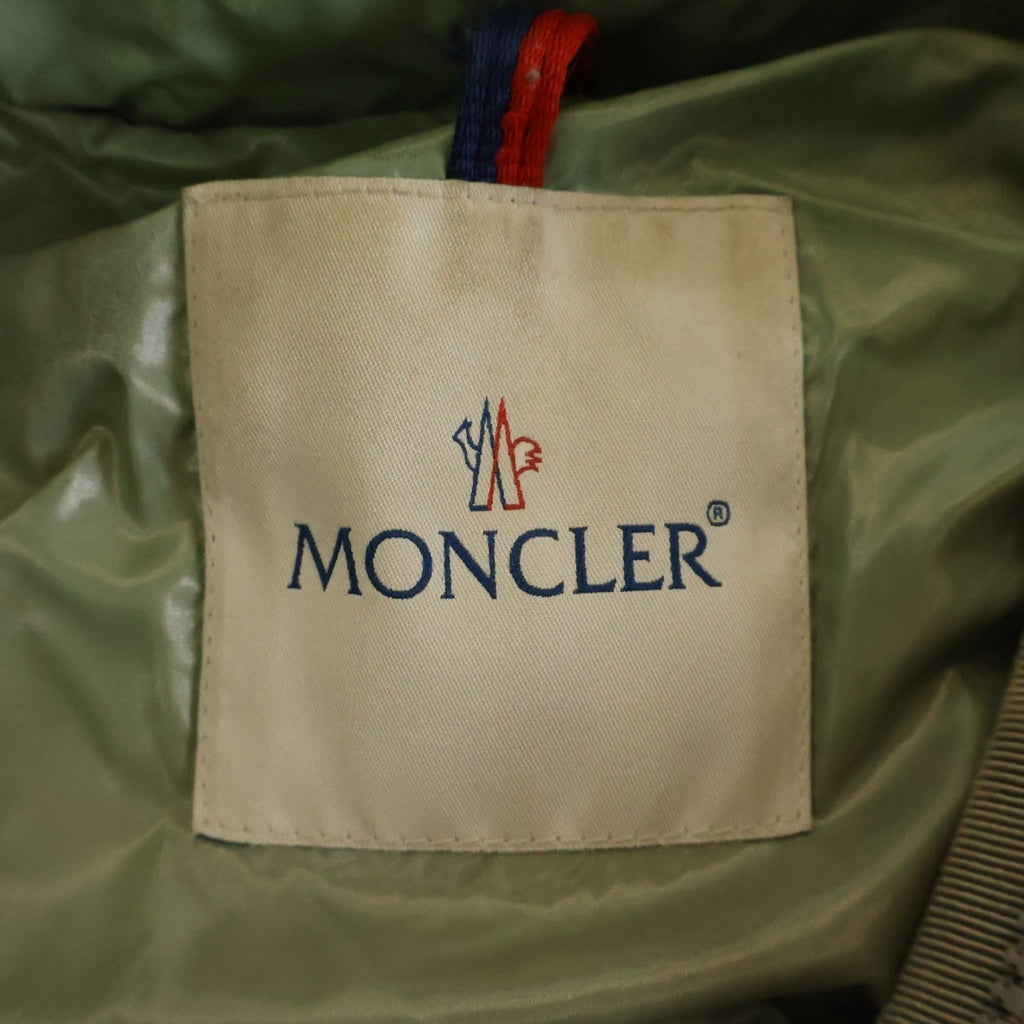 MONCLER(モンクレール) HERMIFUR エルミファー フーデッド ジップアップ ダウン ロング ジャケット コート カーキ レディース