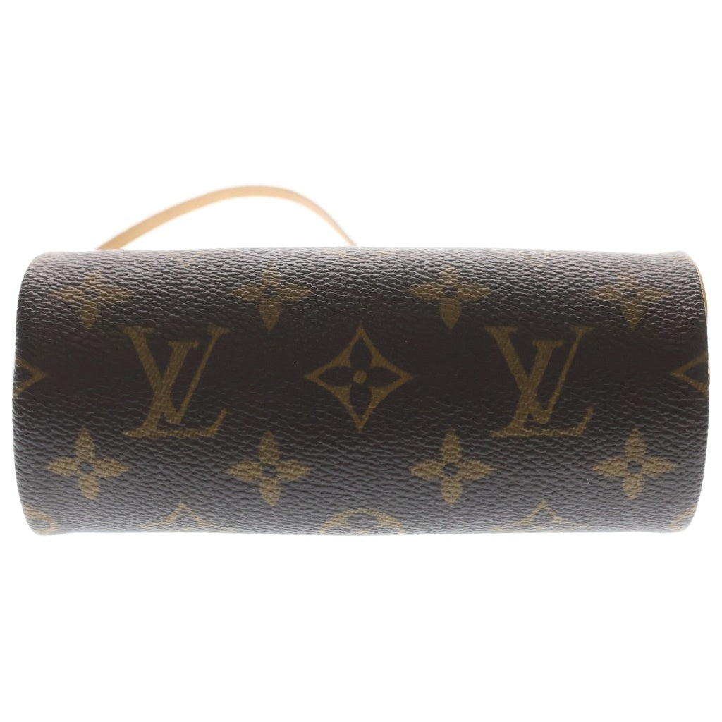 LOUIS VUITTON(ルイヴィトン) モノグラム ポシェットパピヨン ミニハンドバッグ ポーチ ケース ブラウン レザー×PVC M51380 ゴールド金具 レディース