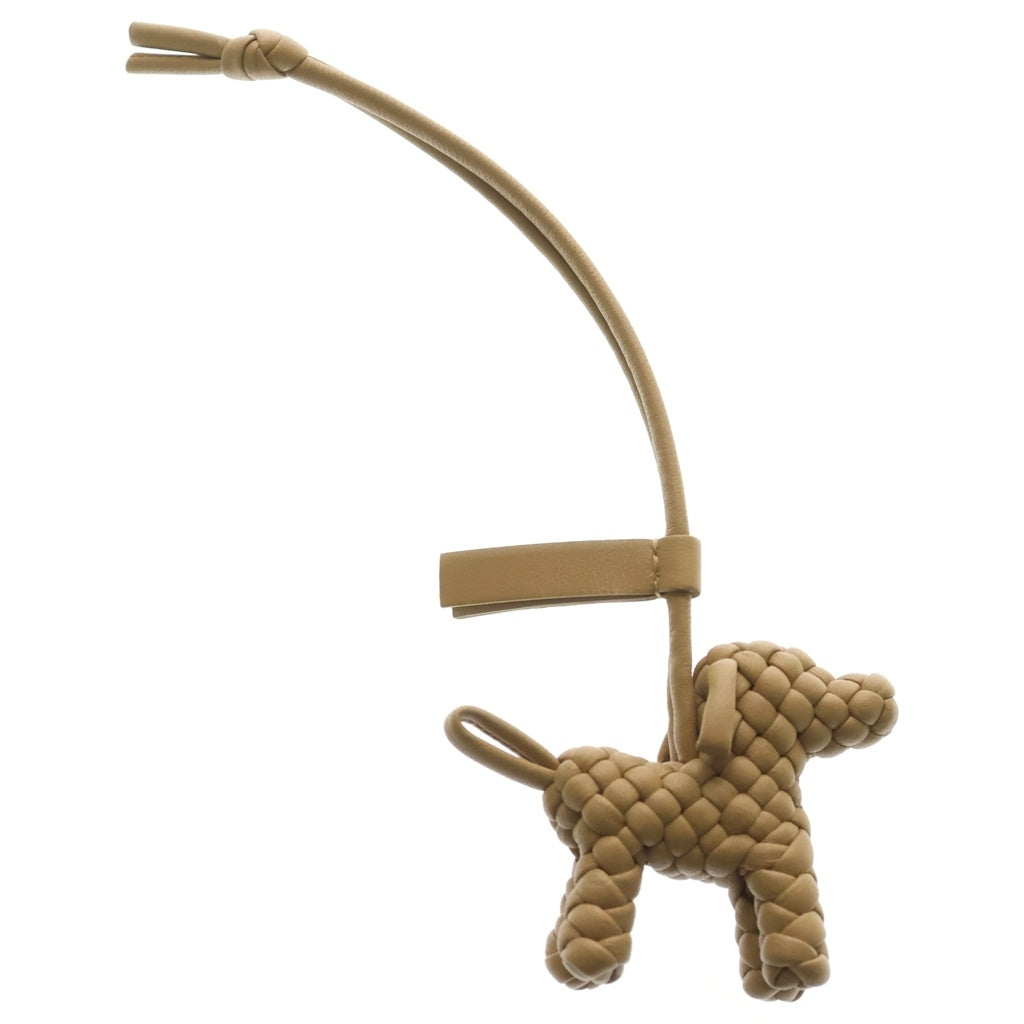 BOTTEGA VENETA(ボッテガヴェネタ) イントレチャート ドッグ バッグチャーム ブラウン レザー レディース