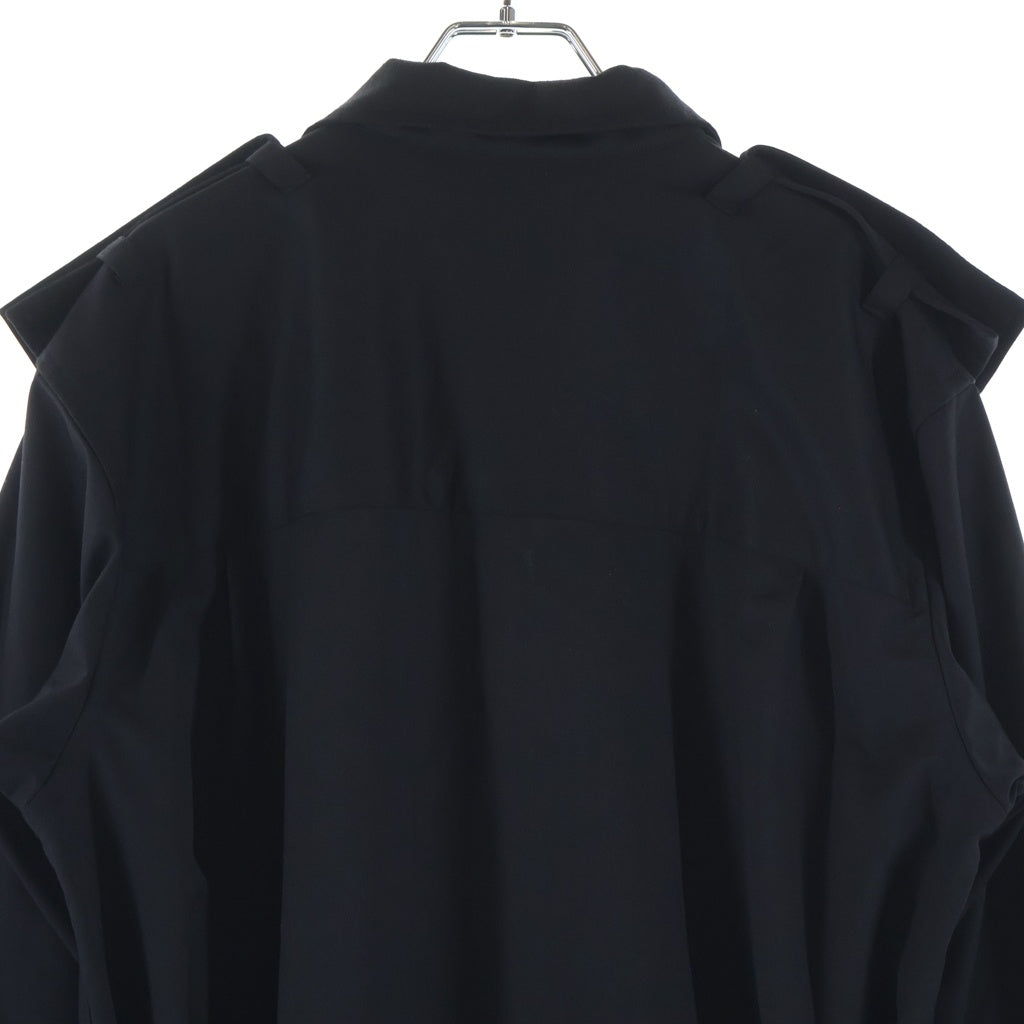 Y-3(ワイスリー) REFINED WOOL OVERSHIRT ウール オーバーシャツコート ブラック JX7295
