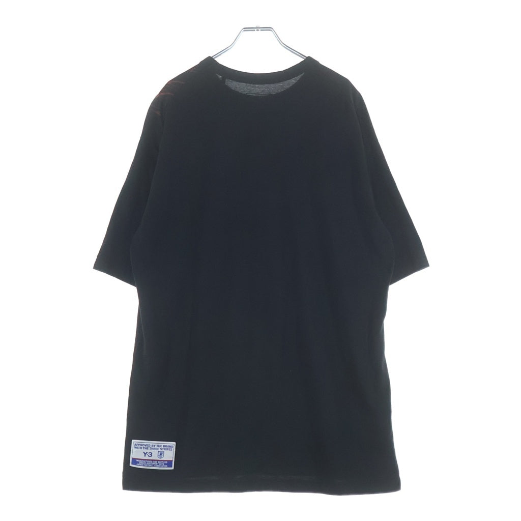 Y-3(ワイスリー) JFA CW SS TEE ロゴプリント クルーネック 半袖Tシャツ カットソー ブラック/レッド IW7382