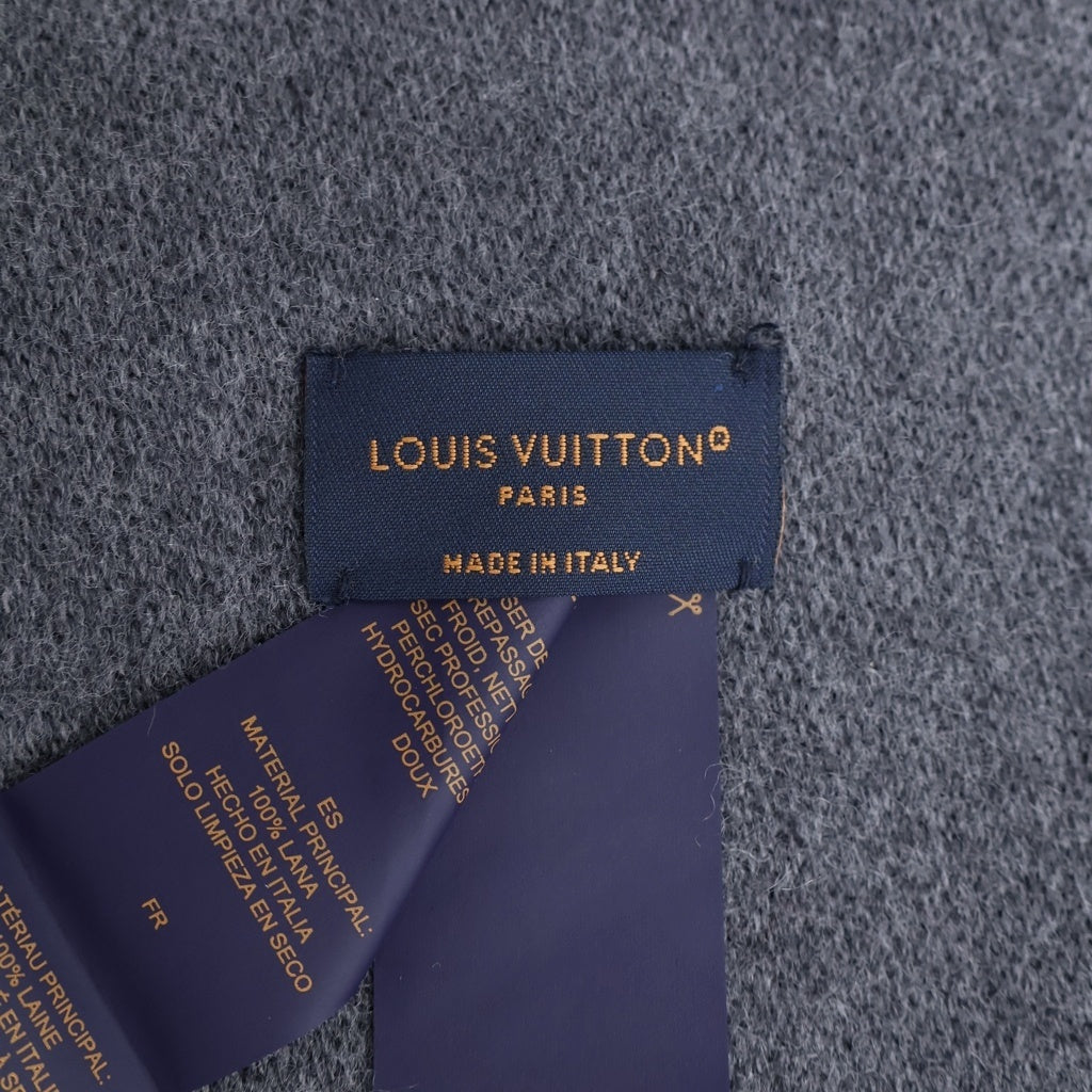 LOUIS VUITTON(ルイヴィトン) オール アバウト モノグラム フリンジ マフラー ストール ブラック M79225