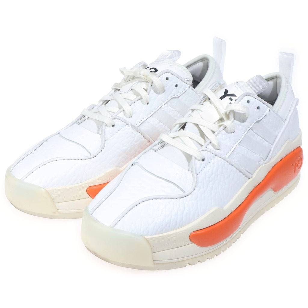 Y-3(ワイスリー) HOKORI 3 ホコリ レザー ローカットシューズ スニーカー ホワイト/オレンジ HR1976