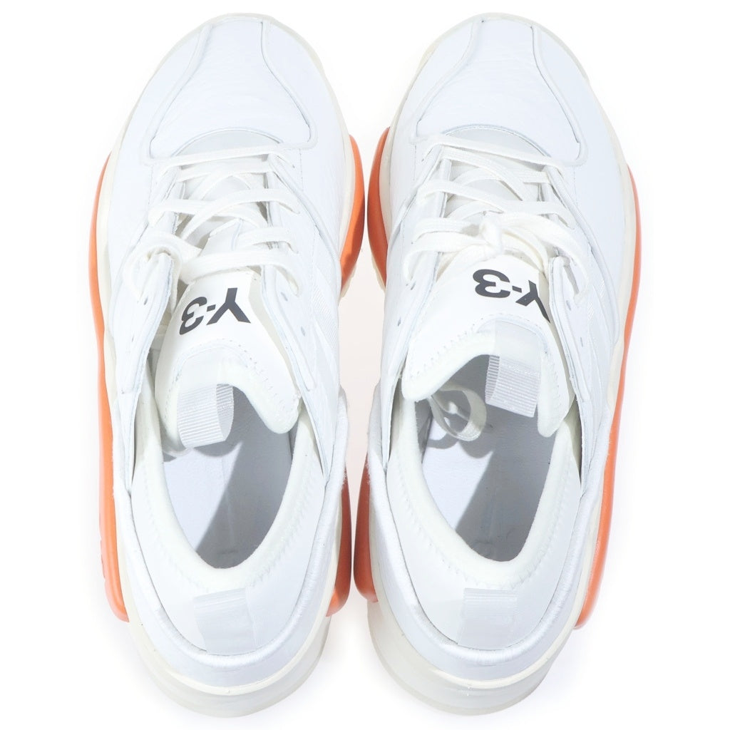 Y-3(ワイスリー) HOKORI 3 ホコリ レザー ローカットシューズ スニーカー ホワイト/オレンジ HR1976