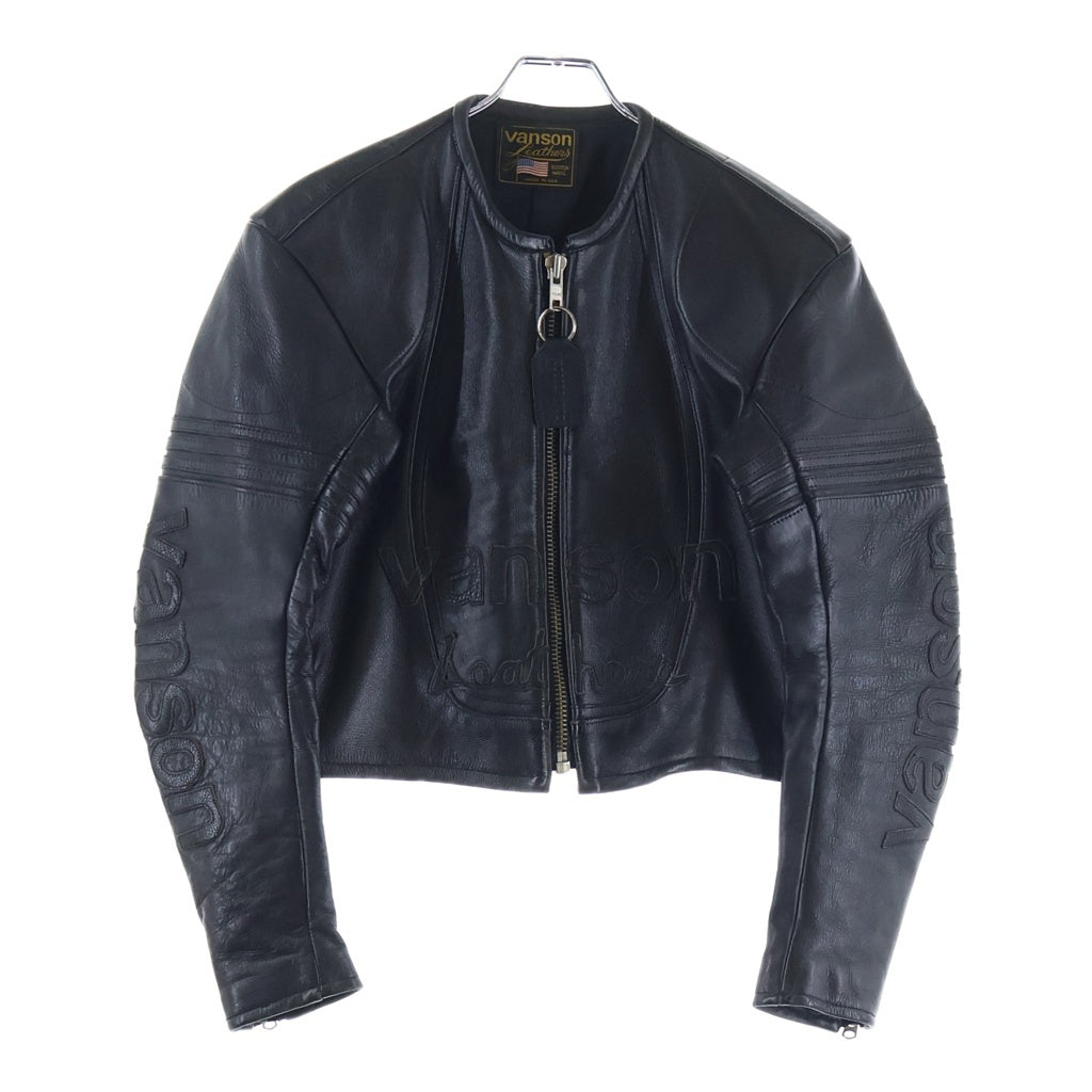 VANSON(バンソン) ワンスター レザー ジップアップ シングルライダースジャケット ブラック 15737P08