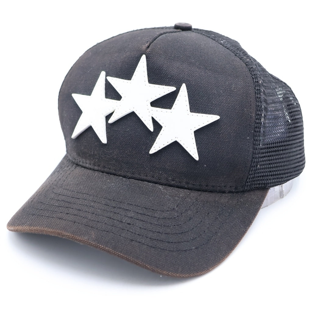 AMIRI(アミリ) 3 Star スターパッチ メッシュ トラッカー ハット キャップ 帽子 ブラック