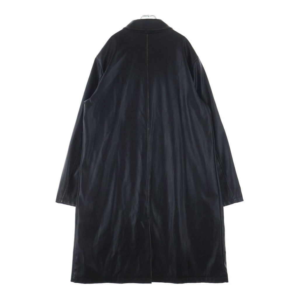 DIESEL(ディーゼル) J-RIVERS ユーズド加工 フェイクレザー ステンカラーコート ブラック A18496 0LHBE