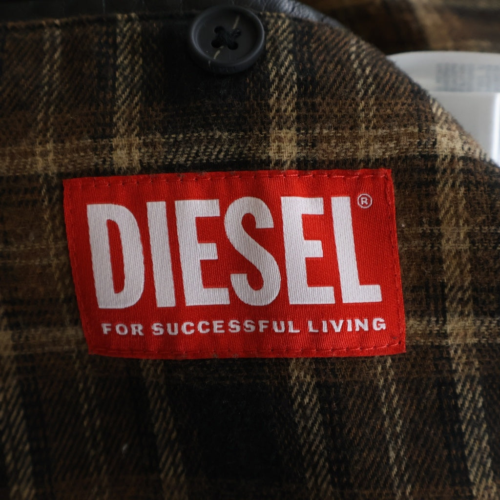 DIESEL(ディーゼル) J-RIVERS ユーズド加工 フェイクレザー ステンカラーコート ブラック A18496 0LHBE