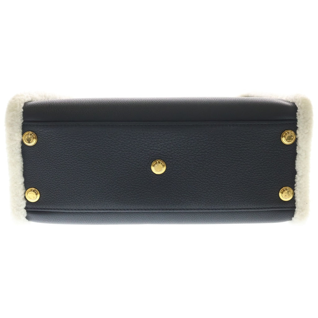 LOUIS VUITTON(ルイヴィトン) オンマイサイドMM カーフレザー シアリング ハンドバッグ ICタイプ M58908 ブラック/ホワイト レディース