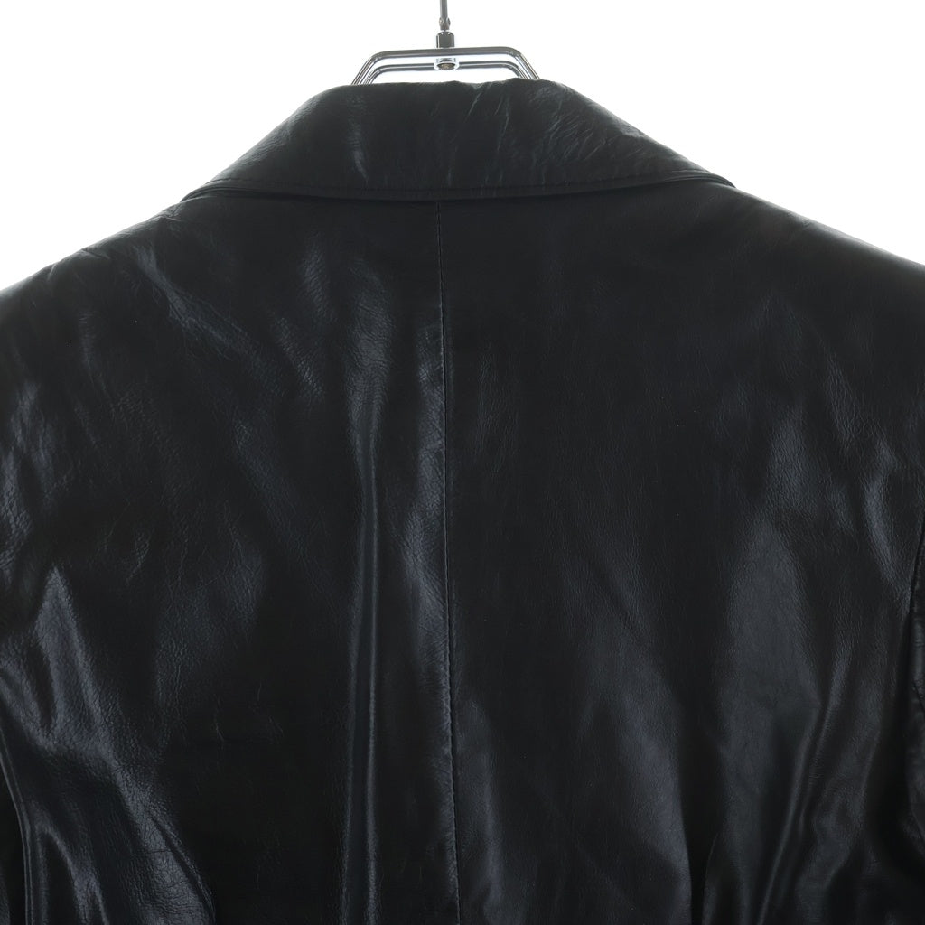 ANN DEMEULEMEESTER(アンドゥムルメステール) 本人期 オリゾンティ カウレザー 2B テーラードジャケット ブラック レディース 352-02-43025