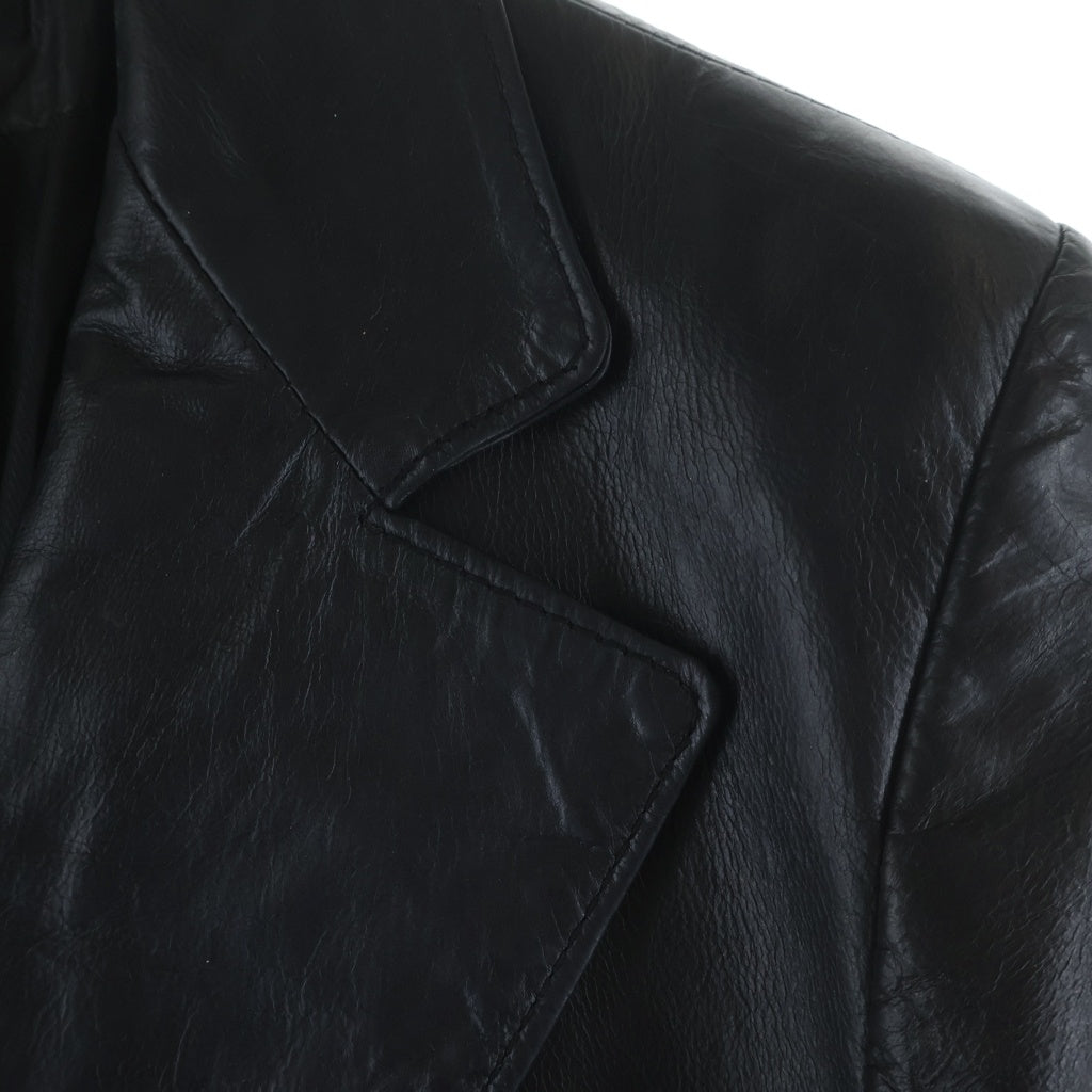 ANN DEMEULEMEESTER(アンドゥムルメステール) 本人期 オリゾンティ カウレザー 2B テーラードジャケット ブラック レディース 352-02-43025