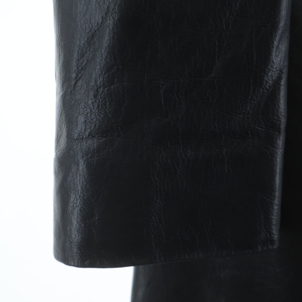 ANN DEMEULEMEESTER(アンドゥムルメステール) 本人期 オリゾンティ カウレザー 2B テーラードジャケット ブラック レディース 352-02-43025