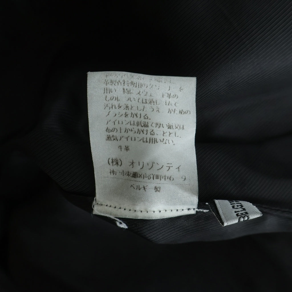 ANN DEMEULEMEESTER(アンドゥムルメステール) 本人期 オリゾンティ カウレザー 2B テーラードジャケット ブラック レディース 352-02-43025
