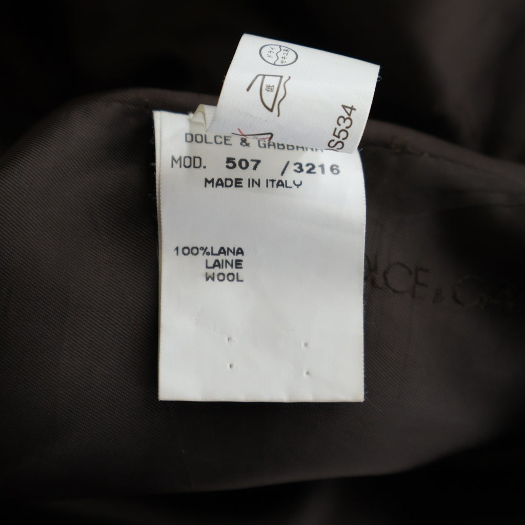 DOLCE & GABBANA(ドルチェアンドガッバーナ) ウール ダブルブレスト チェスターコート ブラウン レディース