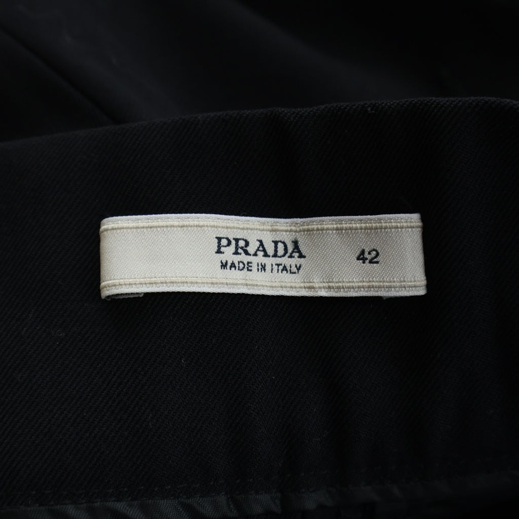 PRADA(プラダ) ワイドパンツ ボトムス スラックス #42 ブラック レディース