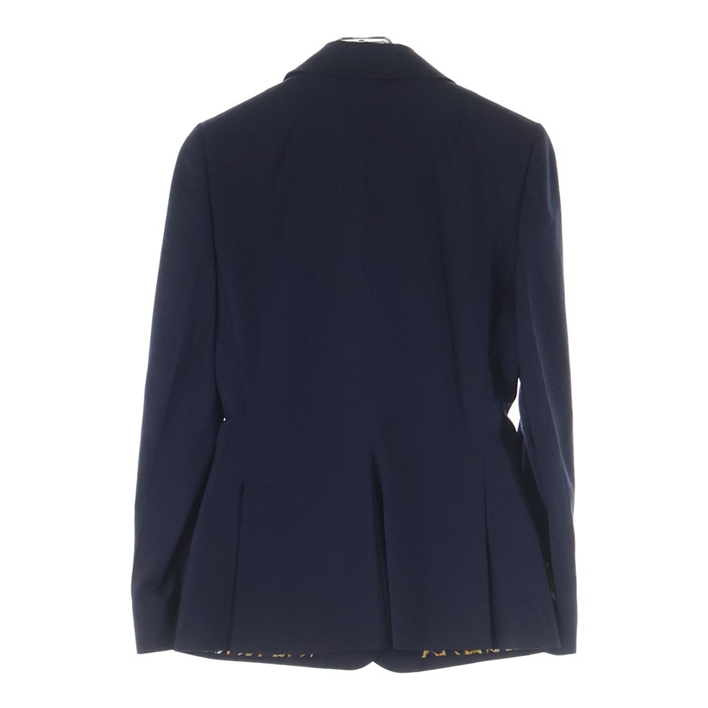DOLCE & GABBANA(ドルチェアンドガッバーナ) セットアップスーツ ウール レオパード テーラードジャケット スラックスパンツ #40/#40 ネイビー レディース