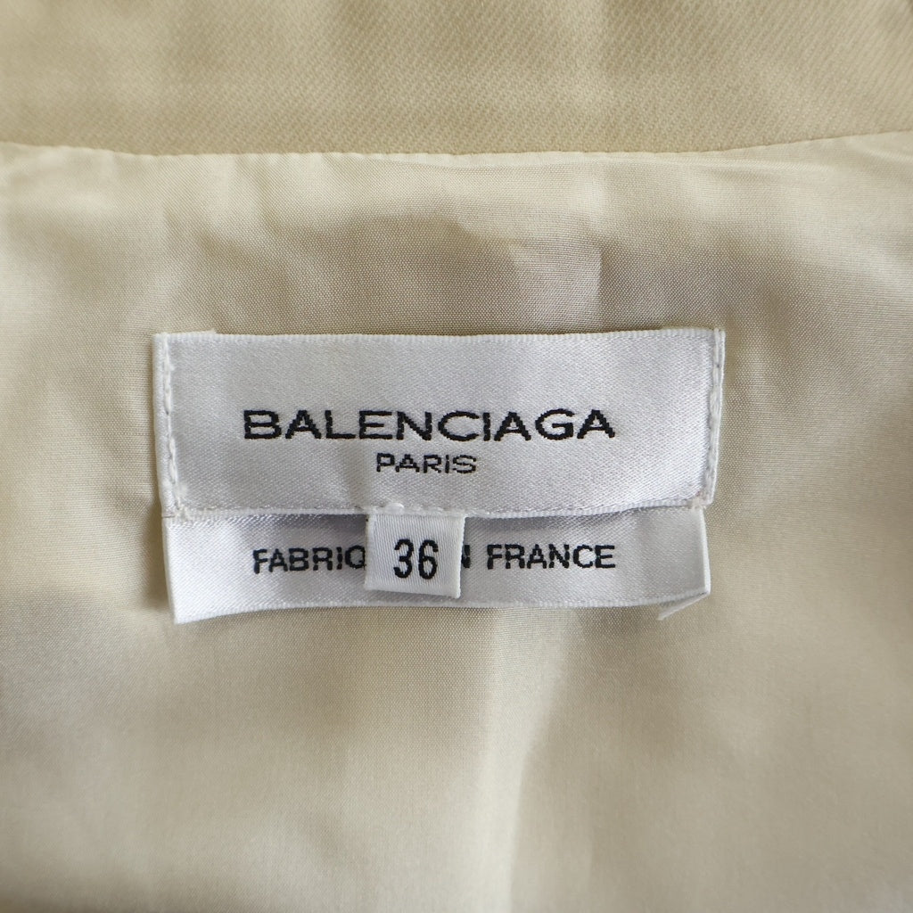 BALENCIAGA(バレンシアガ) セットアップ ウール ダブルボタン ジャケット スラックスパンツ 上#36下#34 アイボリー レディース