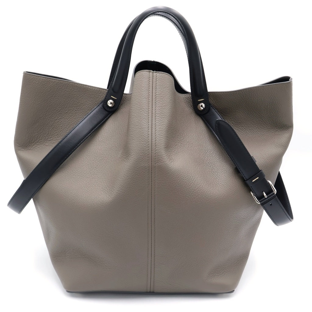 Maison Martin Margiela(メゾンマルタンマルジェラ) ドレサージュ ラージ レザー 2WAY ハンドバッグ ショルダーバッグ グラファイトカーキ レディース