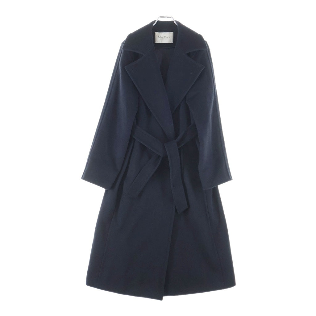 Max Mara(マックスマーラ) MANUELA マニュエラ ベルテッドコート ロング丈 キャメル 白タグ ネイビー 101614790 レディース