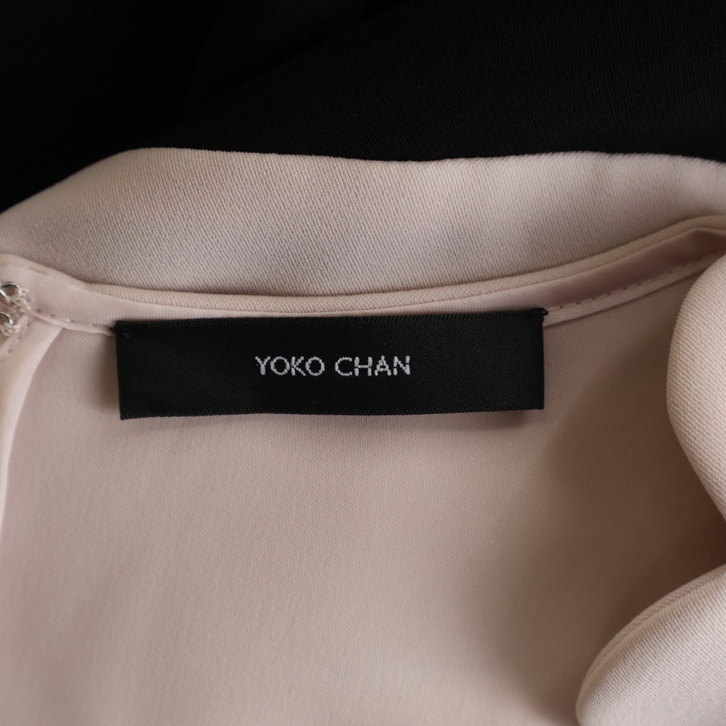 YOKO CHAN(ヨーコ チャン) スカラップフローウィングドレス ワンピース ノースリーブ ポリエステル ブラック/ピンク YCD-124-916 レディース