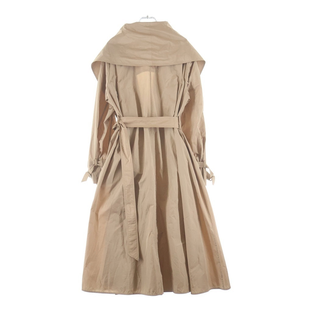 Max Mara(マックスマーラ) ベルテッド スプリング ロングコート ポリエステル シルク ベージュ 112104016 00 レディース