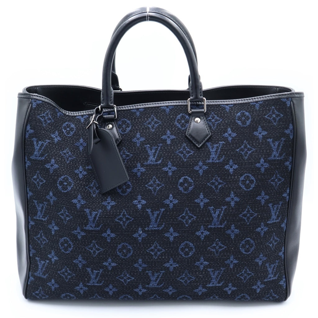LOUIS VUITTON(ルイヴィトン) モノグラム グラン サック ジャガード レザー トートバッグ ハンドバッグ ブラック M55203