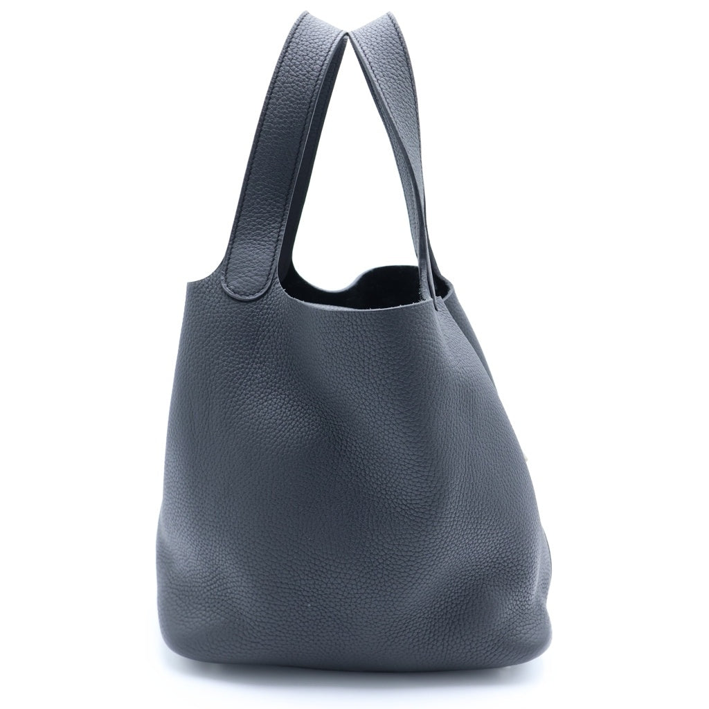 HERMES(エルメス) ピコタンロックMM トリヨンクレマンス シルバー金具 ハンドバッグ X刻印 ブラック