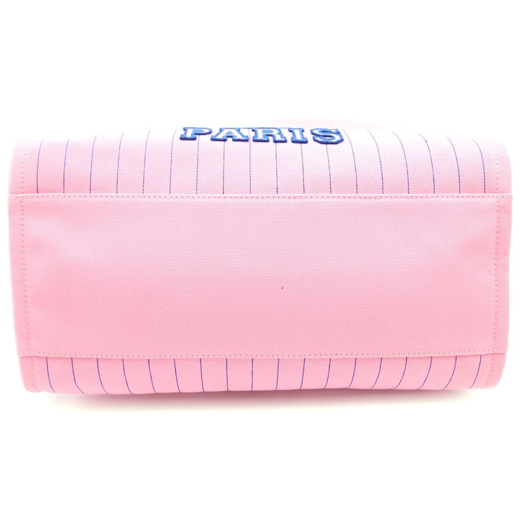CHANEL(シャネル) ドーヴィルGM キャンバス×レザー シルバー金具 2WAY チェーン トートバッグ ハンドバッグ プレート ピンク A93786 レディース